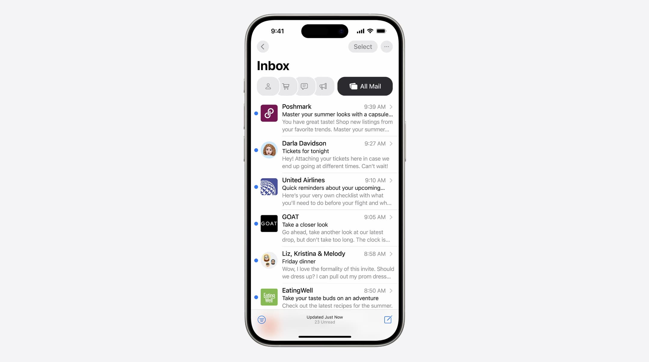 Mail app iOS 18